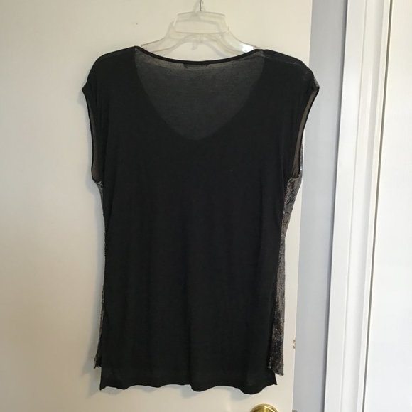 PROMOD Sequined Scoop Neck T-Shirt - Picture 2 of 12